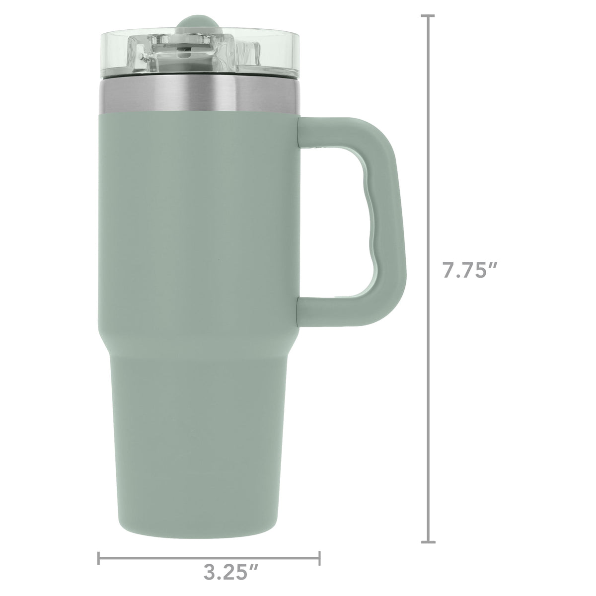 Ozark Trail 30 oz Stainless Steel Insulated Travel Tumbler with Handle and Flip Straw Lid, Rose Shimmer